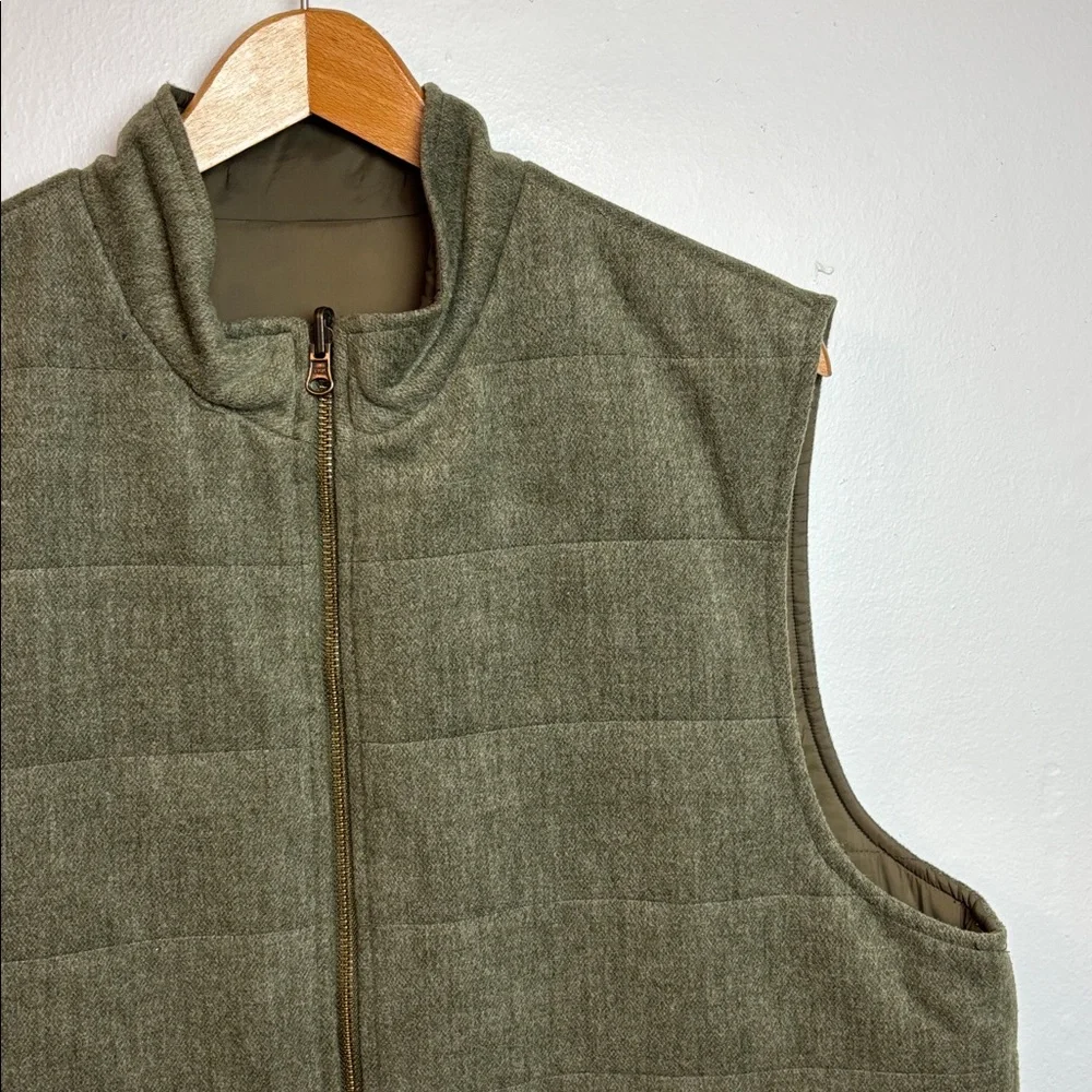 J.‎ McLaughlin Men’s Large Green Reversible Quilted Vest Jacket